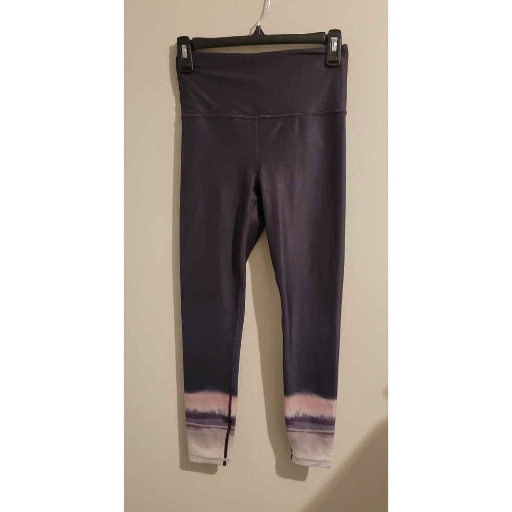 Athleta Elation 7/8 Tight Leggings Purple Landscape Print XS High Rise Yoga